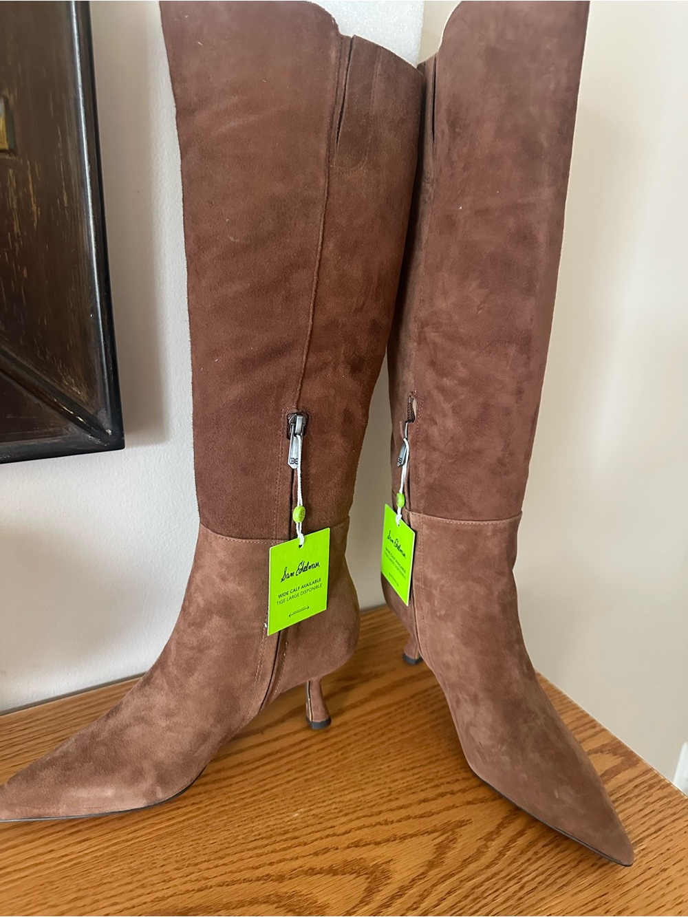 Sam Edelman Taylin Toffee Knee High Pointed Toe Boots